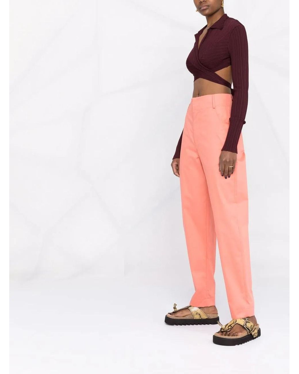 Isabel Marant Pink Pantalon Nestoe En Coton