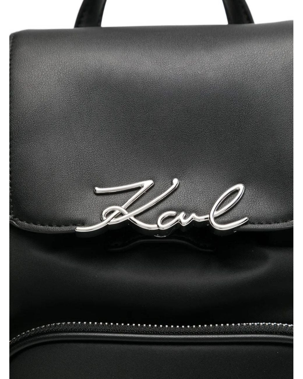 Karl Lagerfeld Black Small K/Signature Backpack