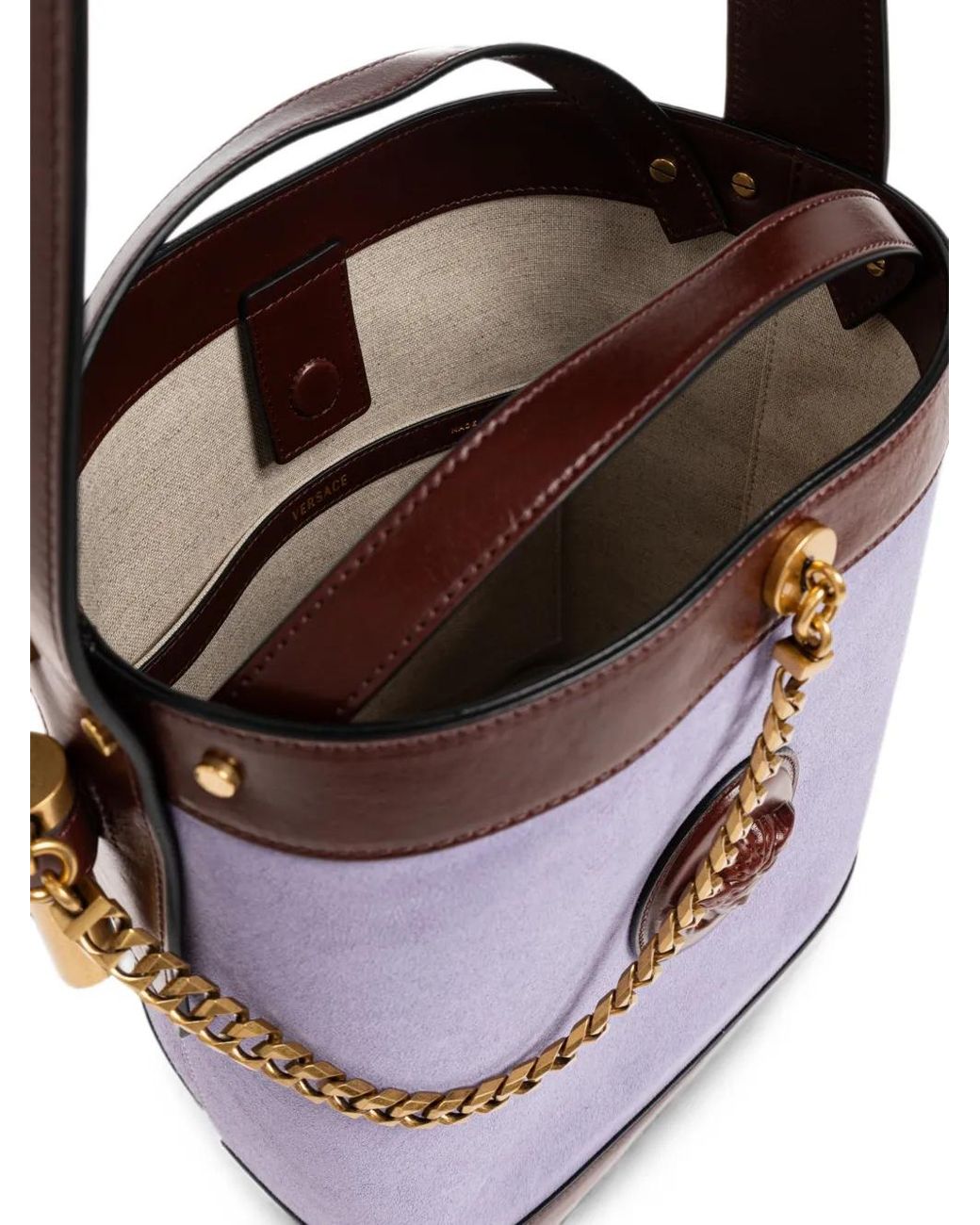 Borsa A Secchiello Pivot Piccola di Versace in Purple