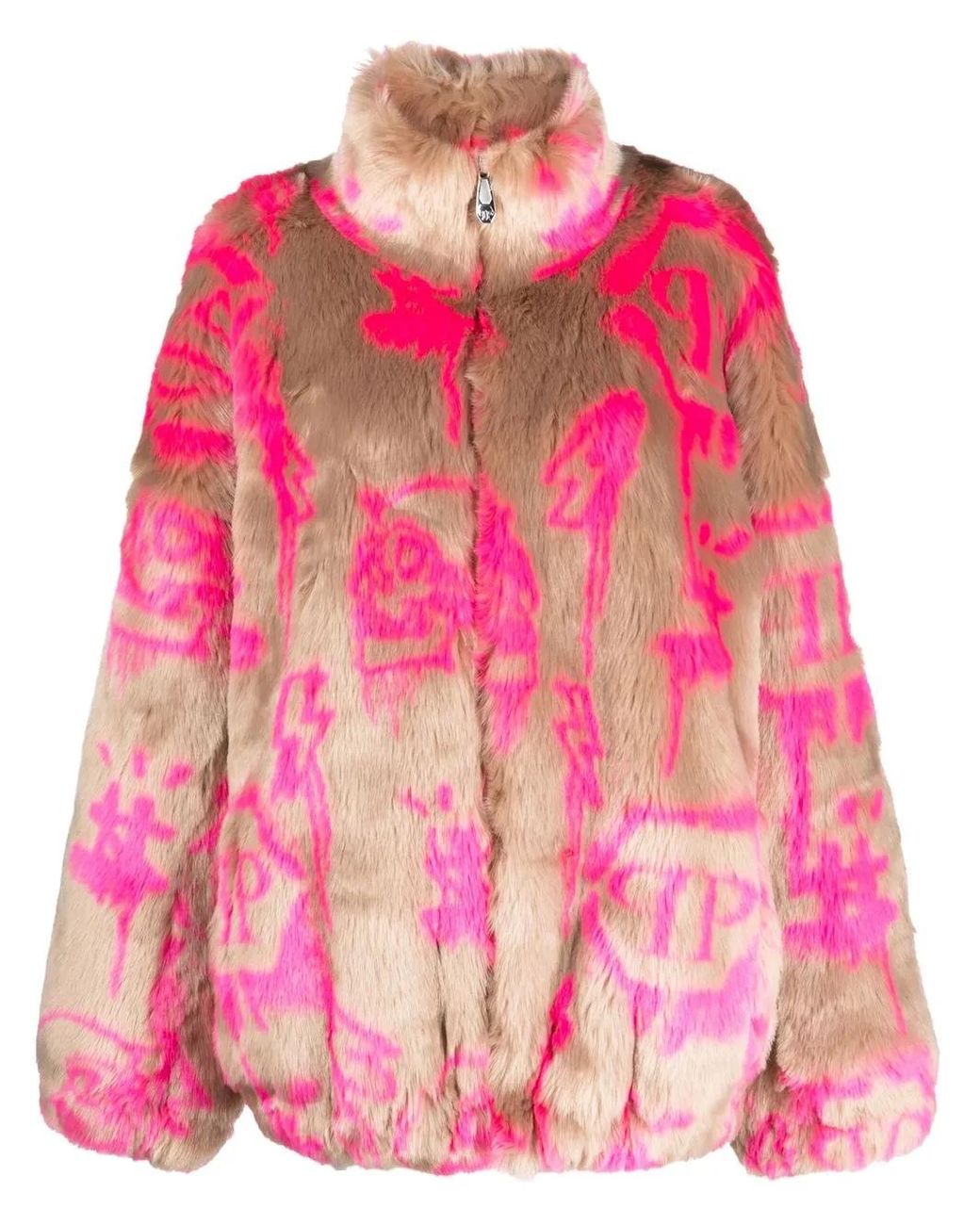 Philipp Plein Jas Van Imitatiebont in het Pink