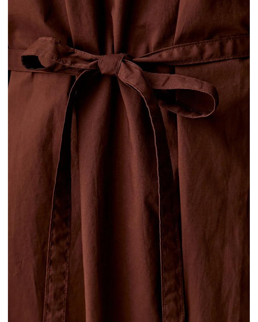 Benetton Brown Sleeveless Tie-Belt Midi Shirt Dress