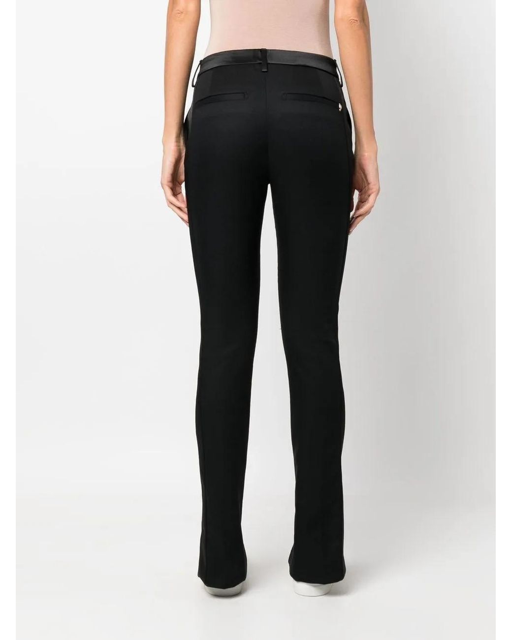 Dondup Black Slit-Detailed Slim-Fit Trousers