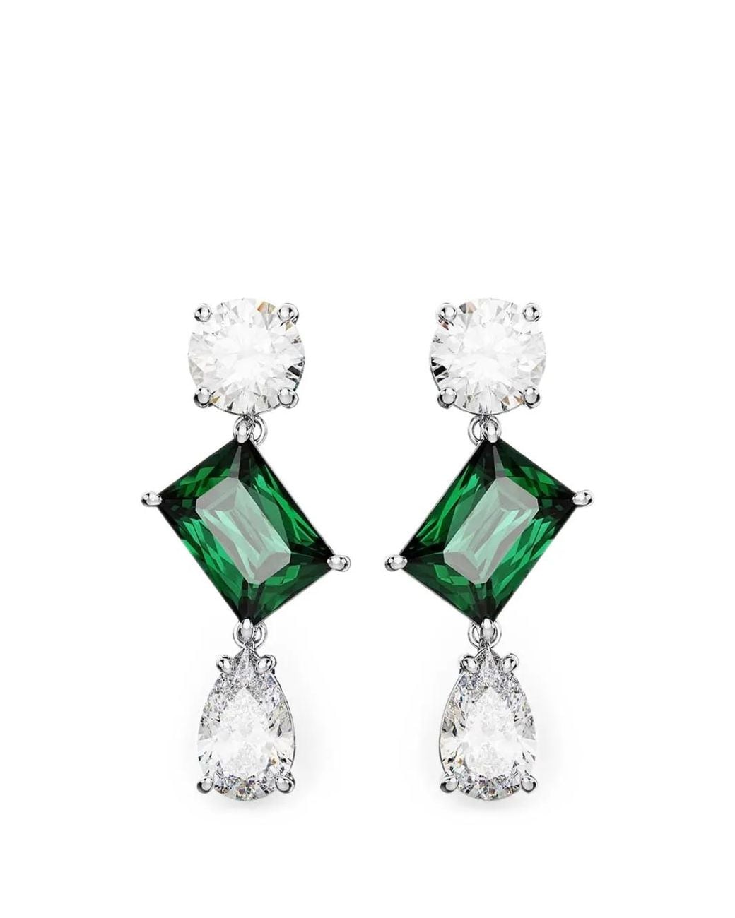 Swarovski Green Crystal-Embellished Drop Earrings