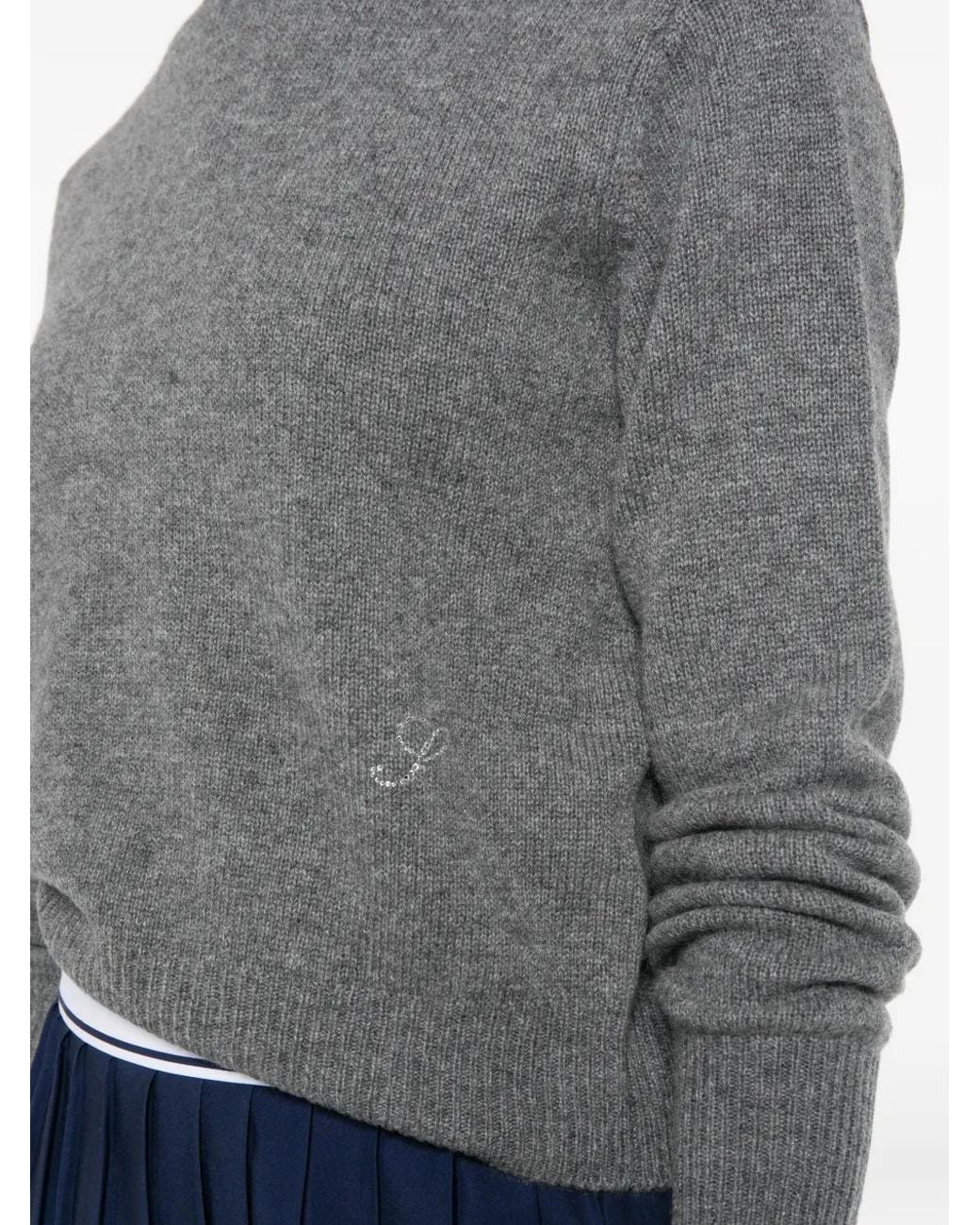 Sporty & Rich Gray Crystal-Embellished Sweater