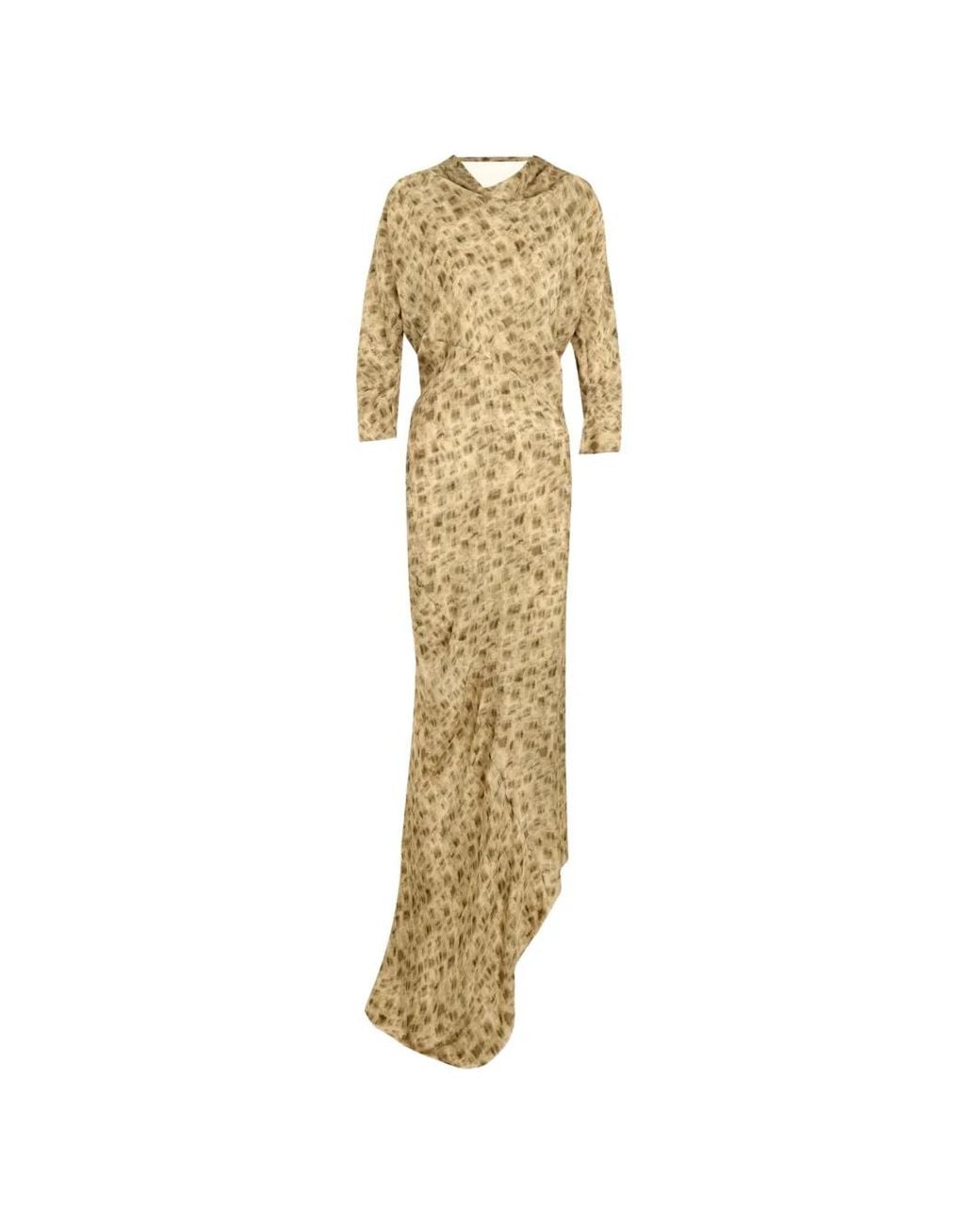 Cortana Metallic Anthea Abstract-Print Maxi Dress