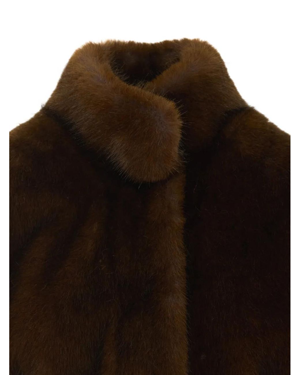 VALENTINI 1972 Brown Funnel-Neck Concealed-Fastening Jacket