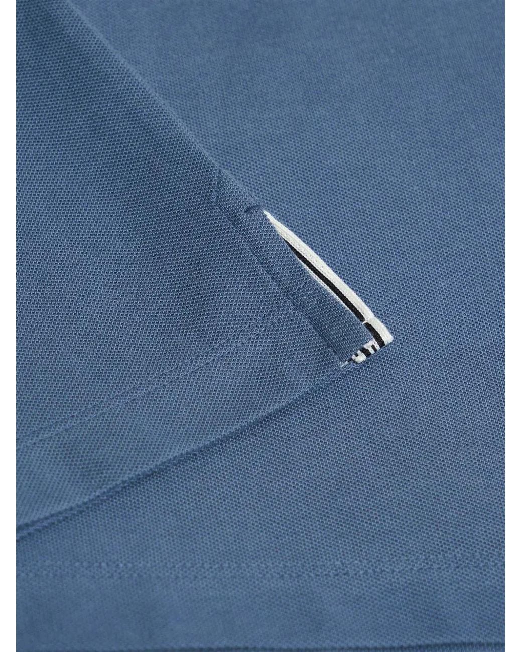 Pringle of Scotland Blue Logo-Embroidered Piqué Polo Shirt for men