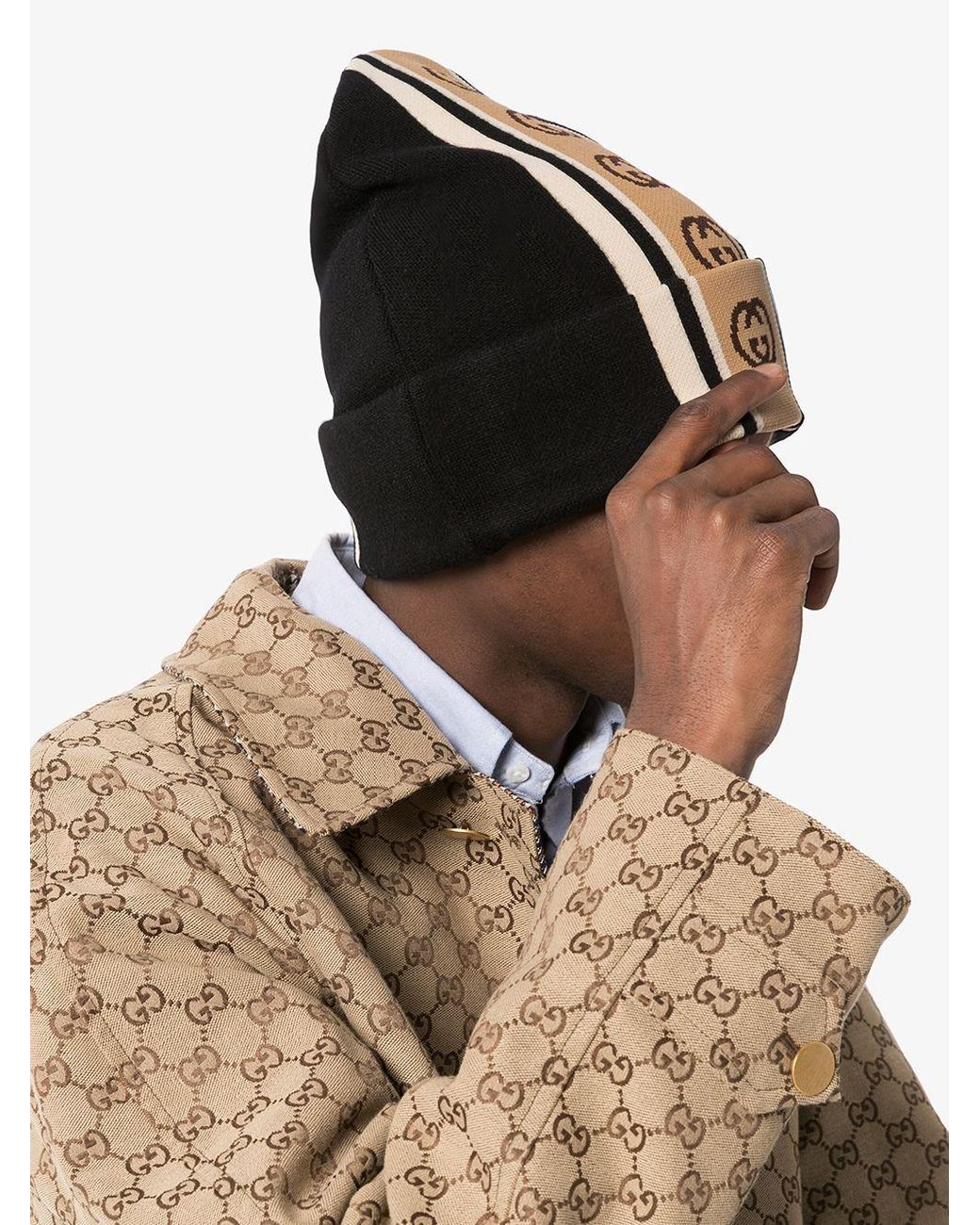 NWT Gucci interlocking G stripe hat in black size M Gucci | Accessories | Nwt Gucci Interlocking G Stripe Hat In  main image 2