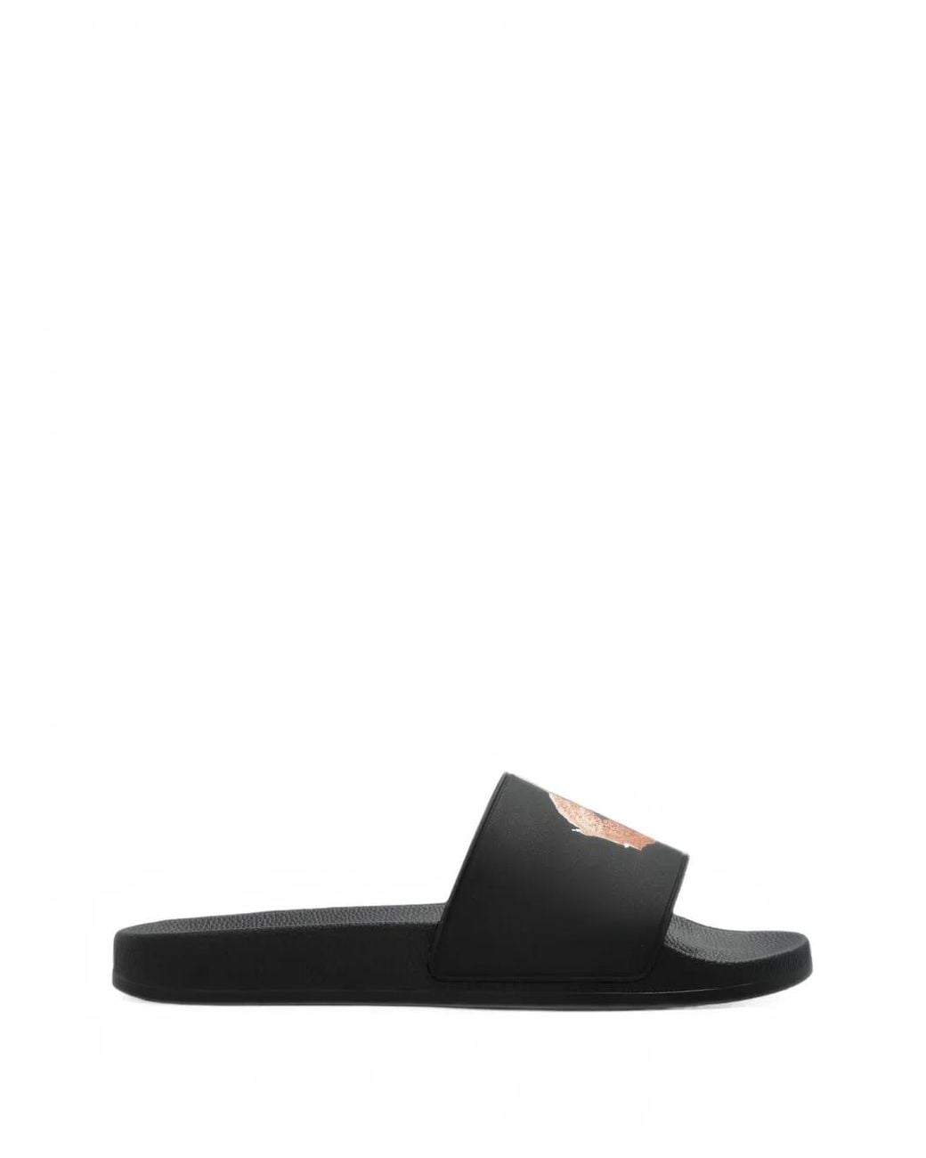Palm Angels Black Logo-Patch Slides for men