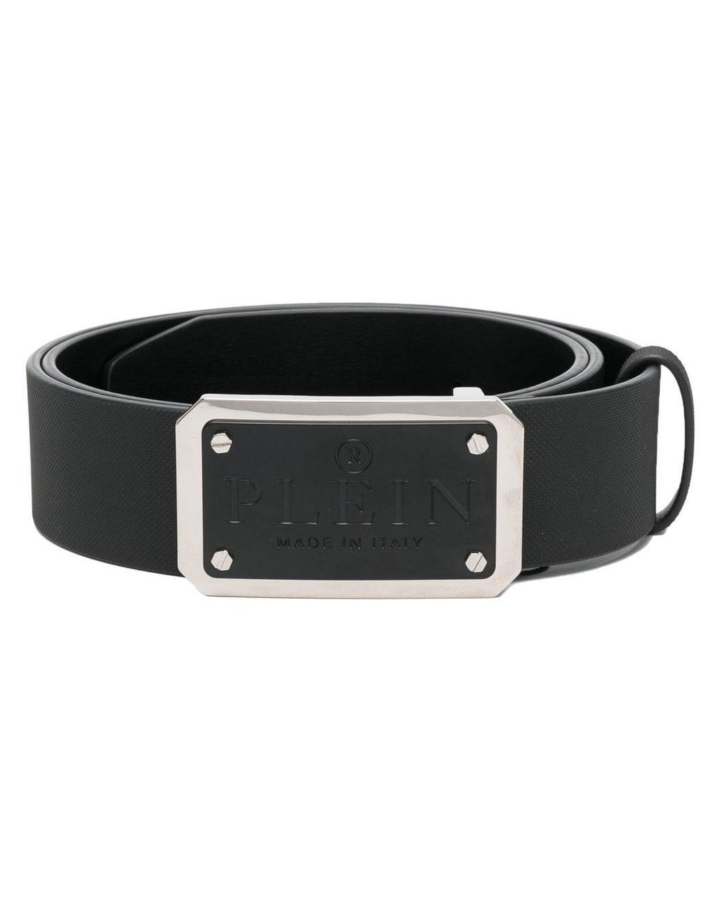 Philipp Plein Iconic Plein Leather Belt in Black for Men | Lyst