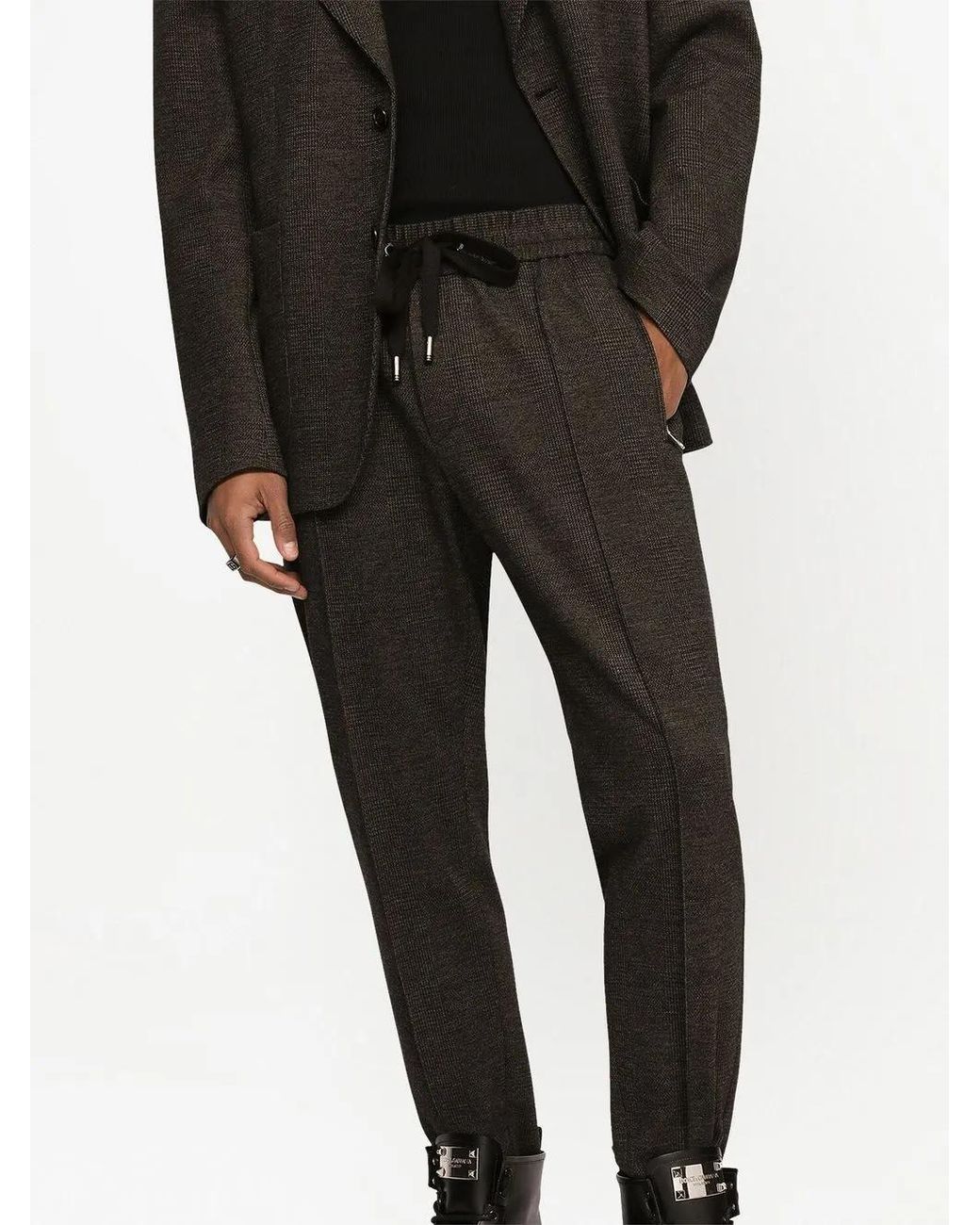 Dolce & Gabbana Geruite Joggingbroek in het Black voor heren