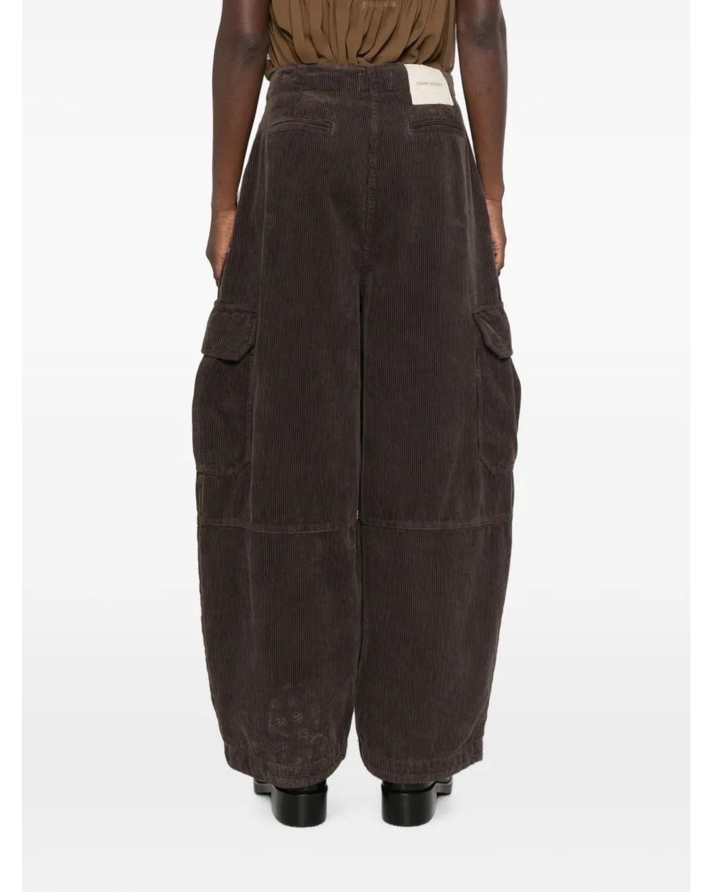 FRONT STREET 8 Gray Corduroy-Effect Cargo Pants