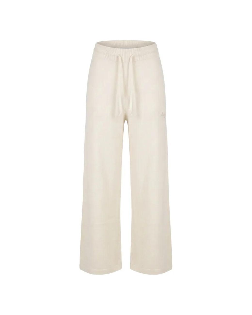Autry White Ribbed-Knit Drawstring Trousers