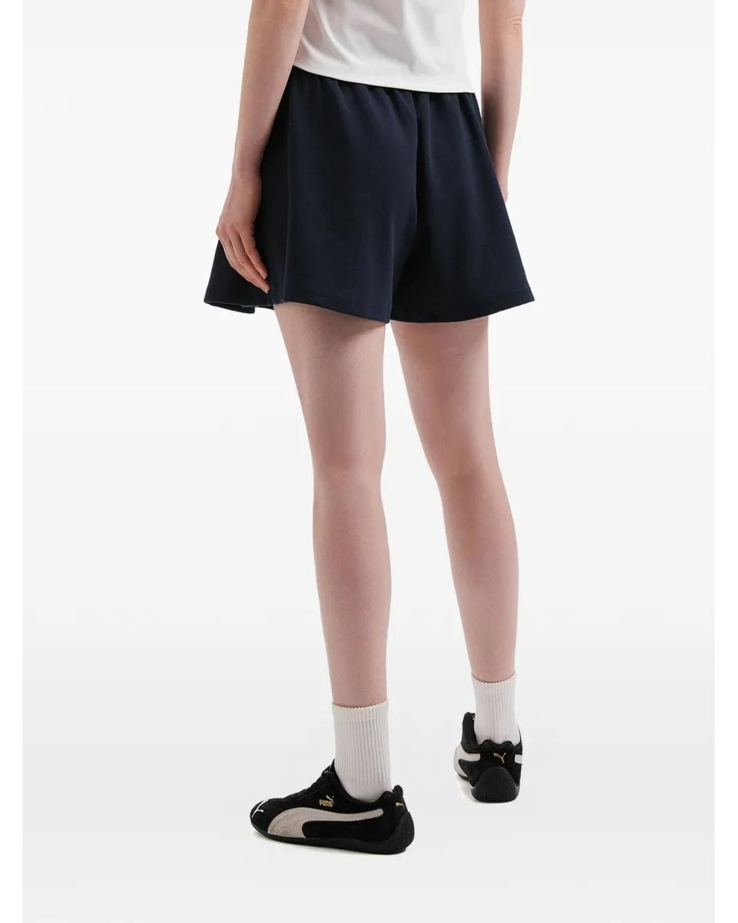 Mini Cream Blue Drawstring Skirt
