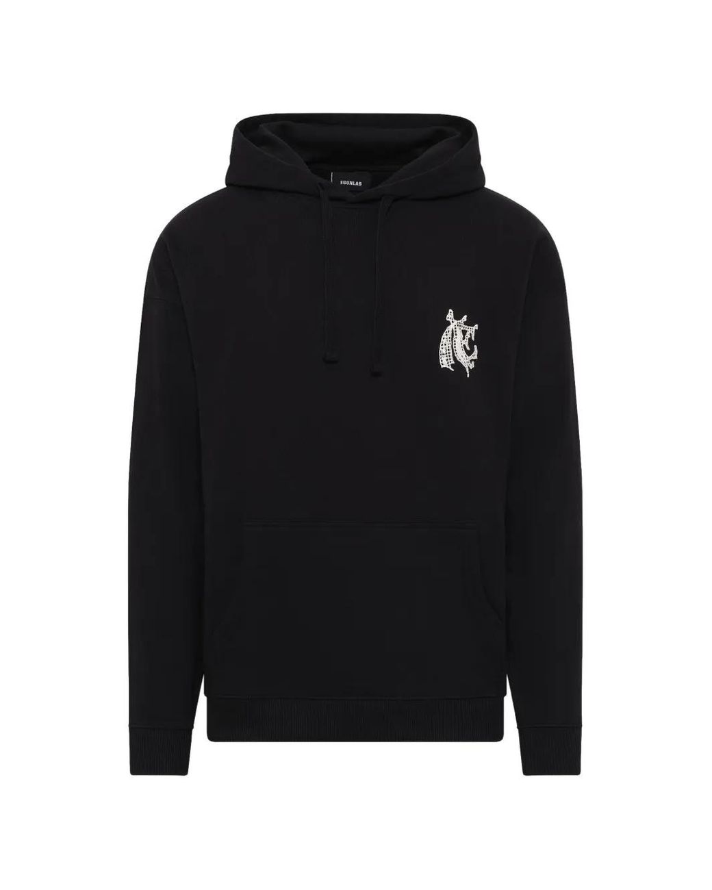 Egonlab Black Hermine-Print Hoodie for men