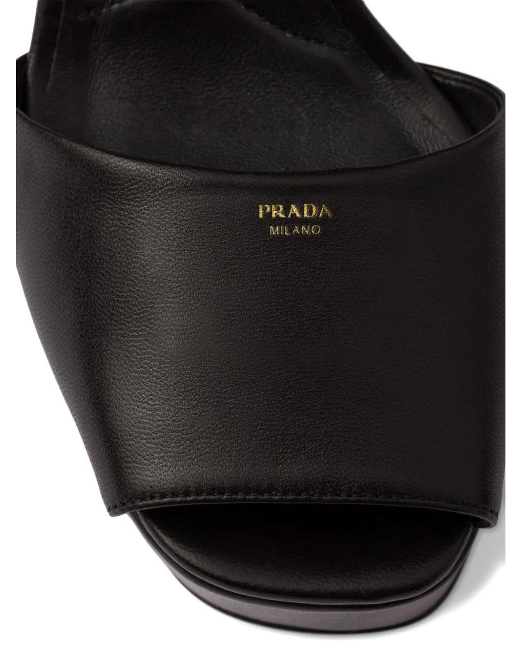 Prada Black Nappa Leather Platform Sandals