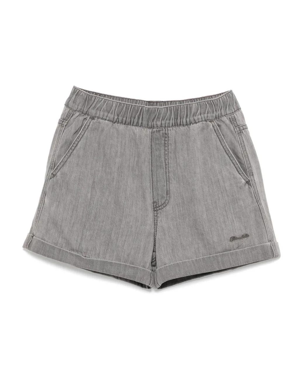 Chocoolate Gray Logo-Embroidered Shorts