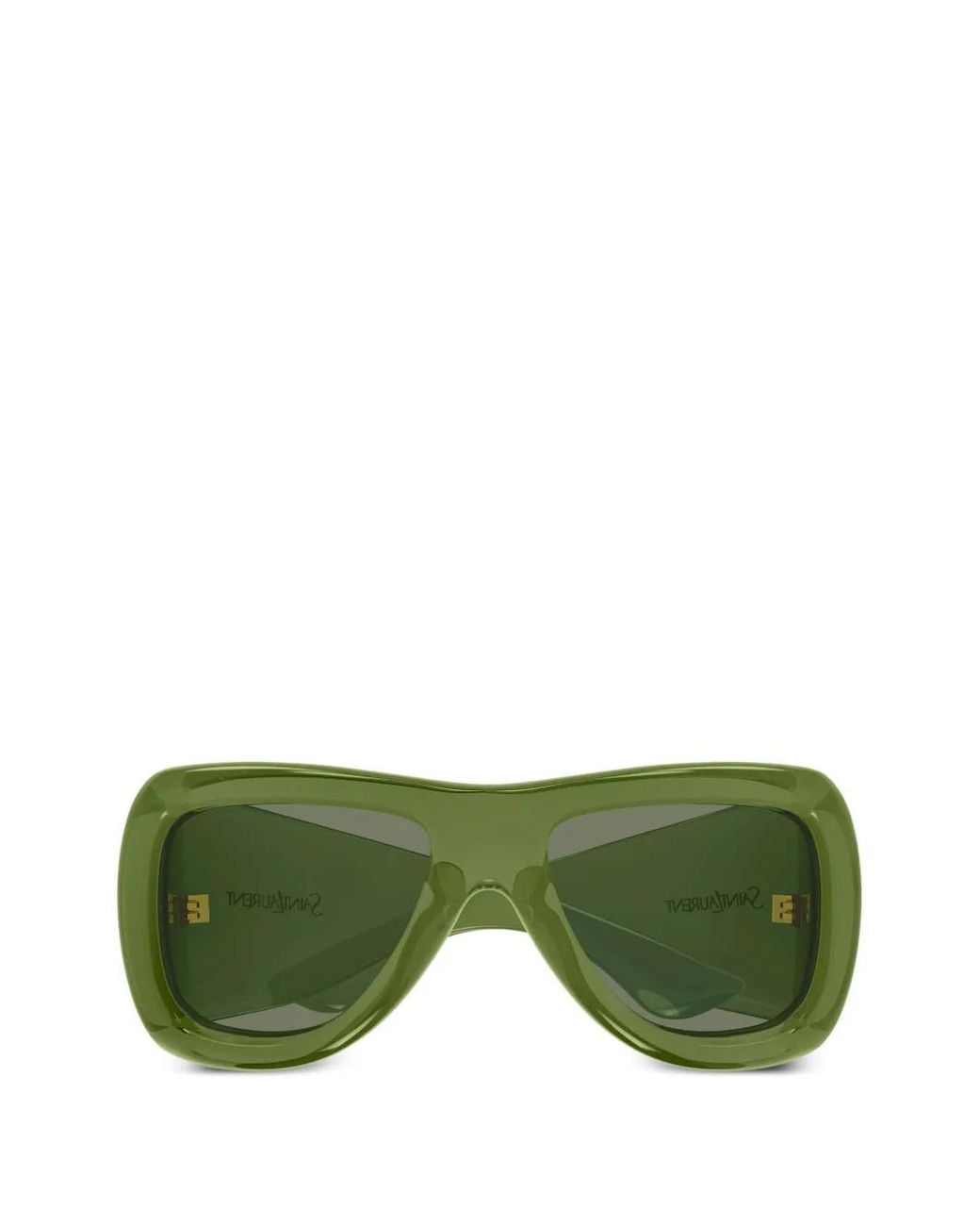 Saint Laurent Green Howl Rectangle-Frame Sunglasses