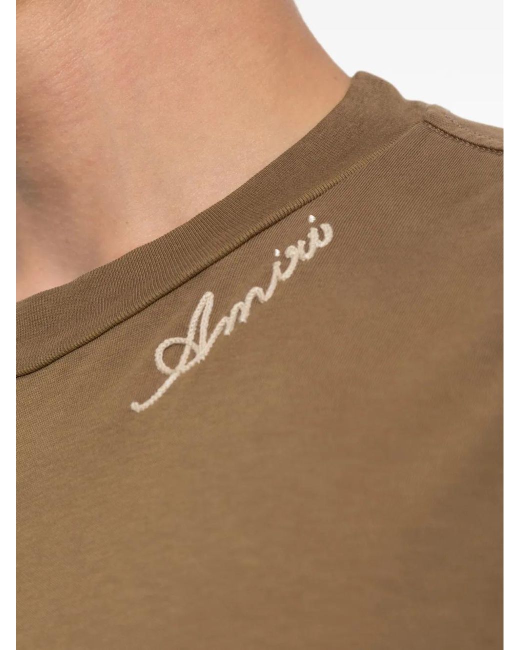Amiri Natural T-Shirt À Logo Brodé for men