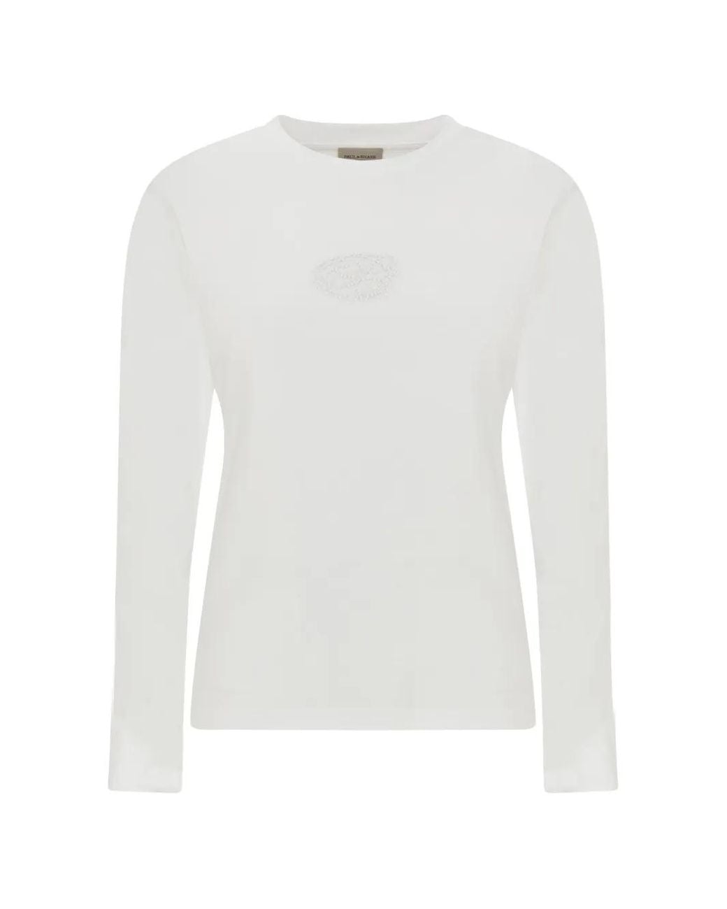 Paul & Shark White Supima Beaded-Logo T-Shirt