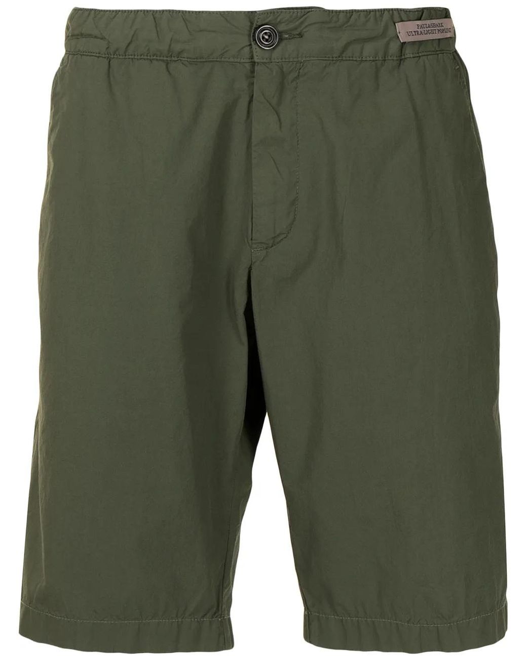Paul & Shark Green Elasticated-Waistband Shorts for men