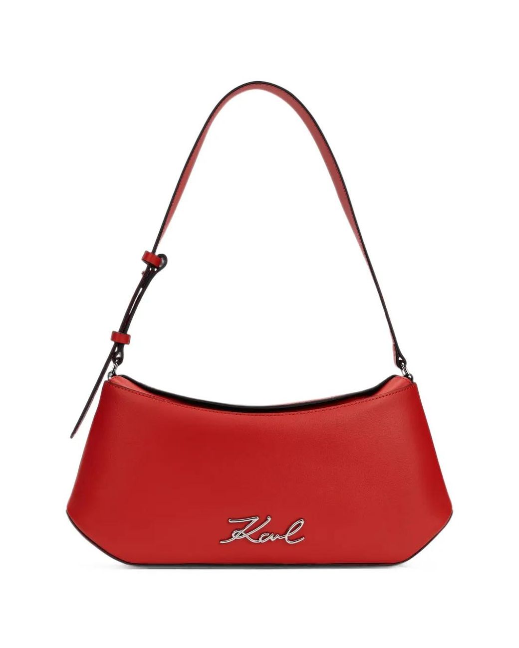 Karl Lagerfeld Red K/Signature Elongated Shoulder Bag