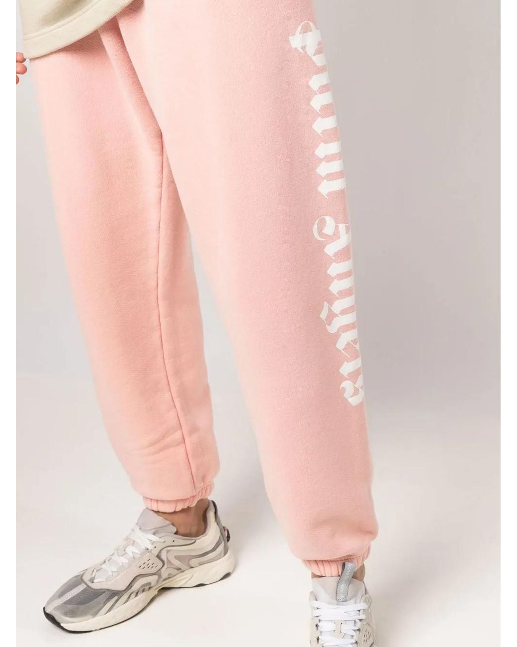Palm Angels Pink Logo-Print Track Pants for men