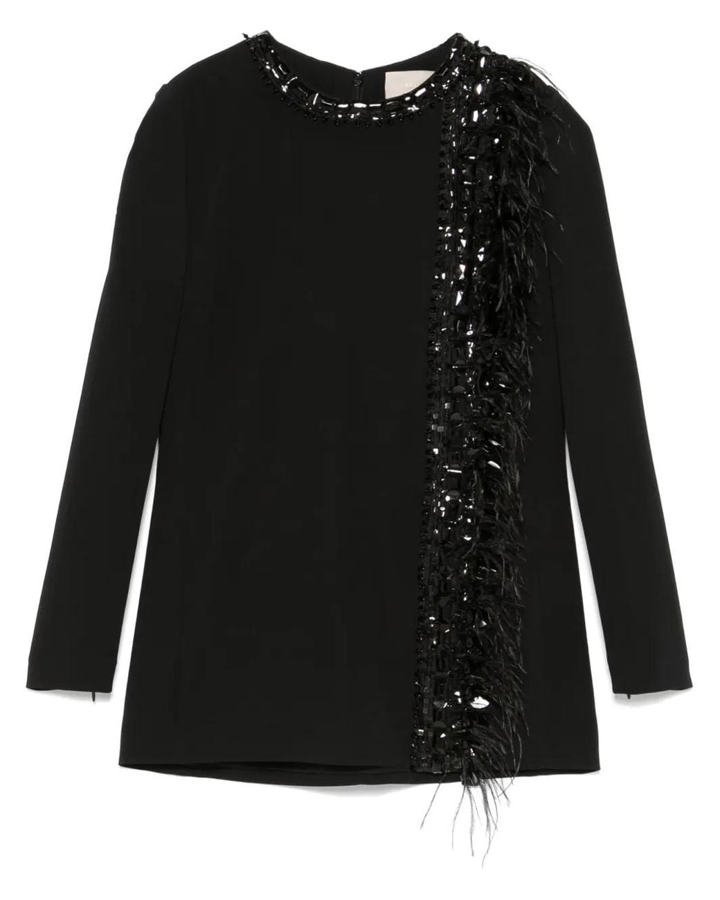 Elie Saab Black Embroidered Cady Blouse