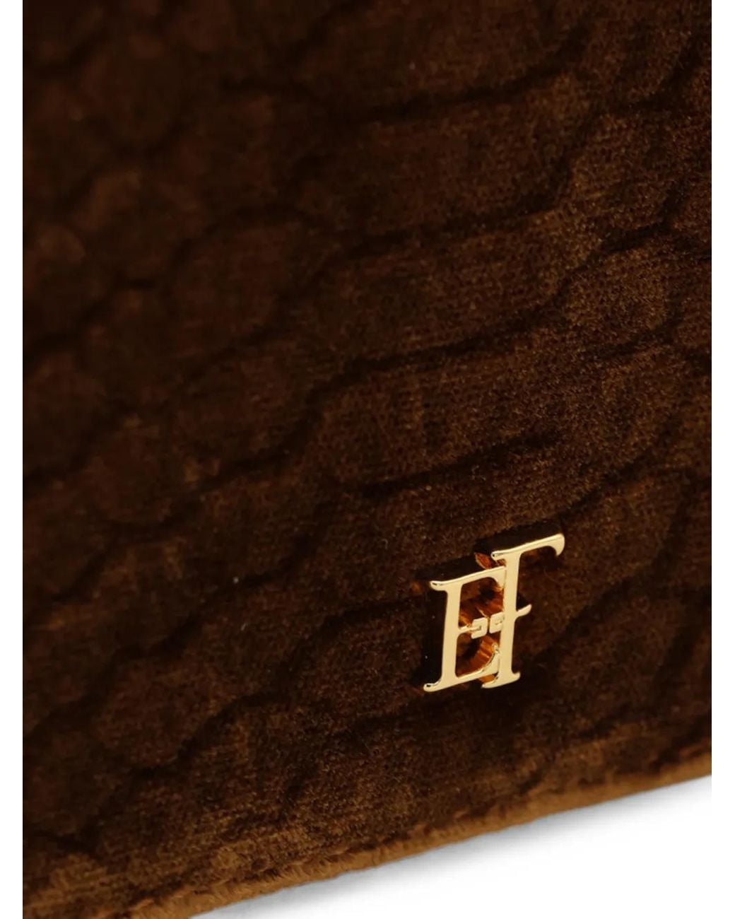 Elisabetta Franchi Black Logo-Plaque Chain-Link Shoulder Bag