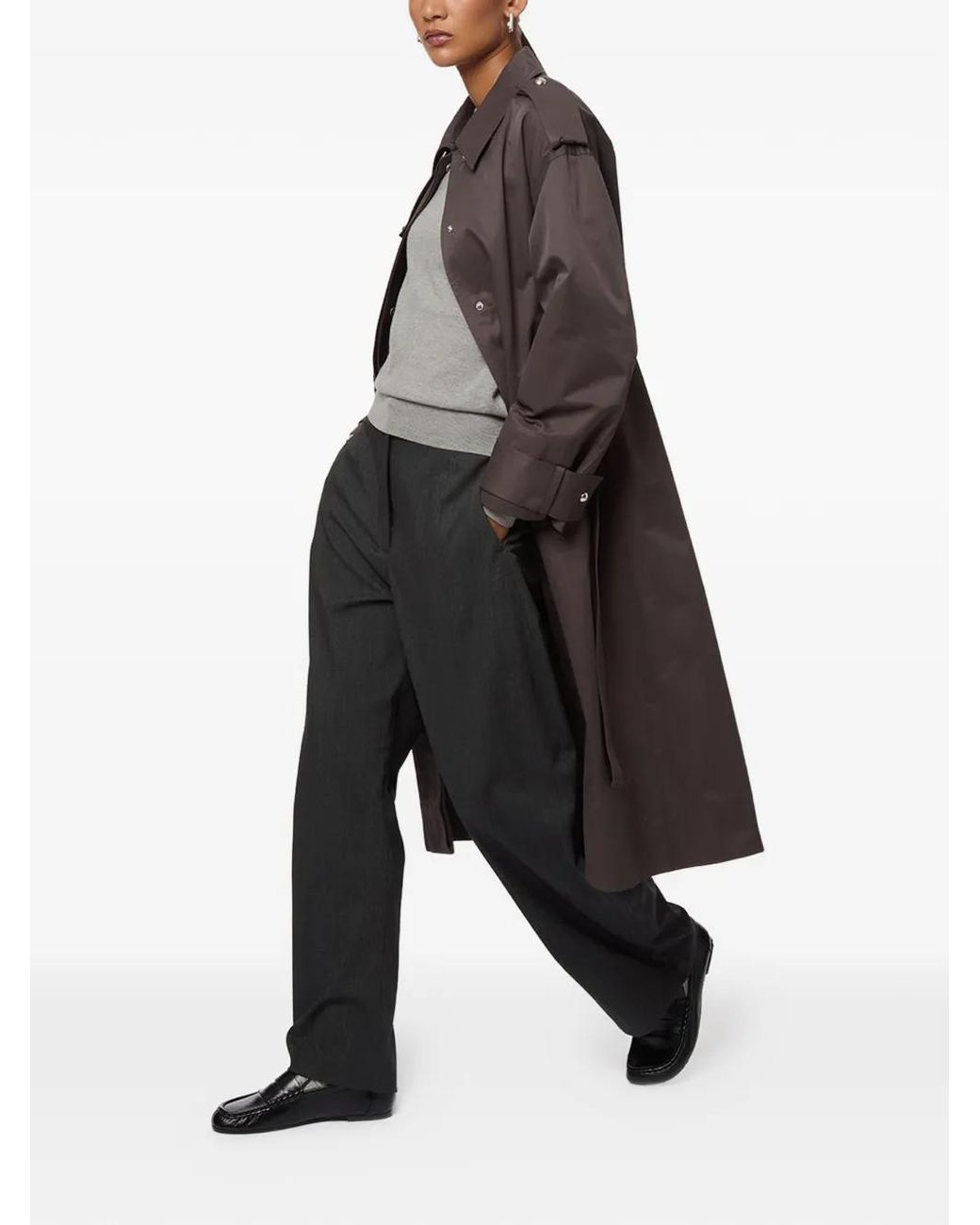 Apparis Black Joan Belted Trench Coat