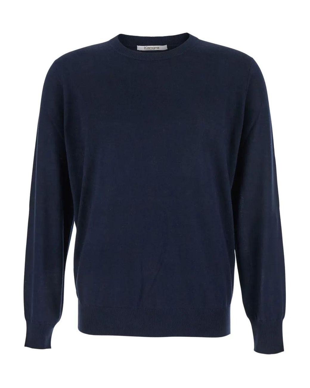 Kangra Blue Crew-Neck Wool Sweater for men