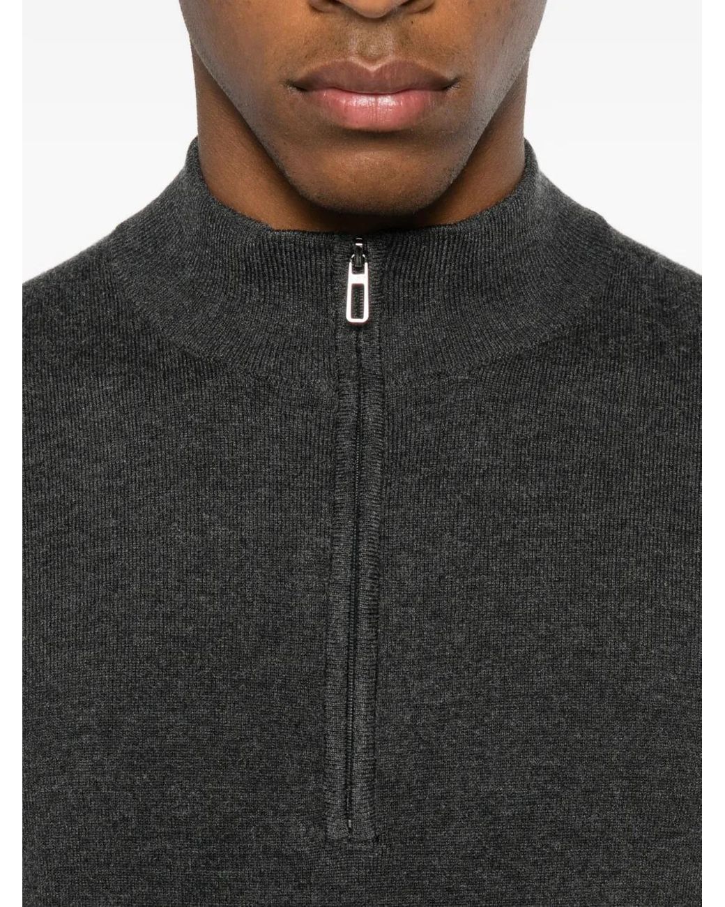 Diktat Black Half-Zip Sweater for men