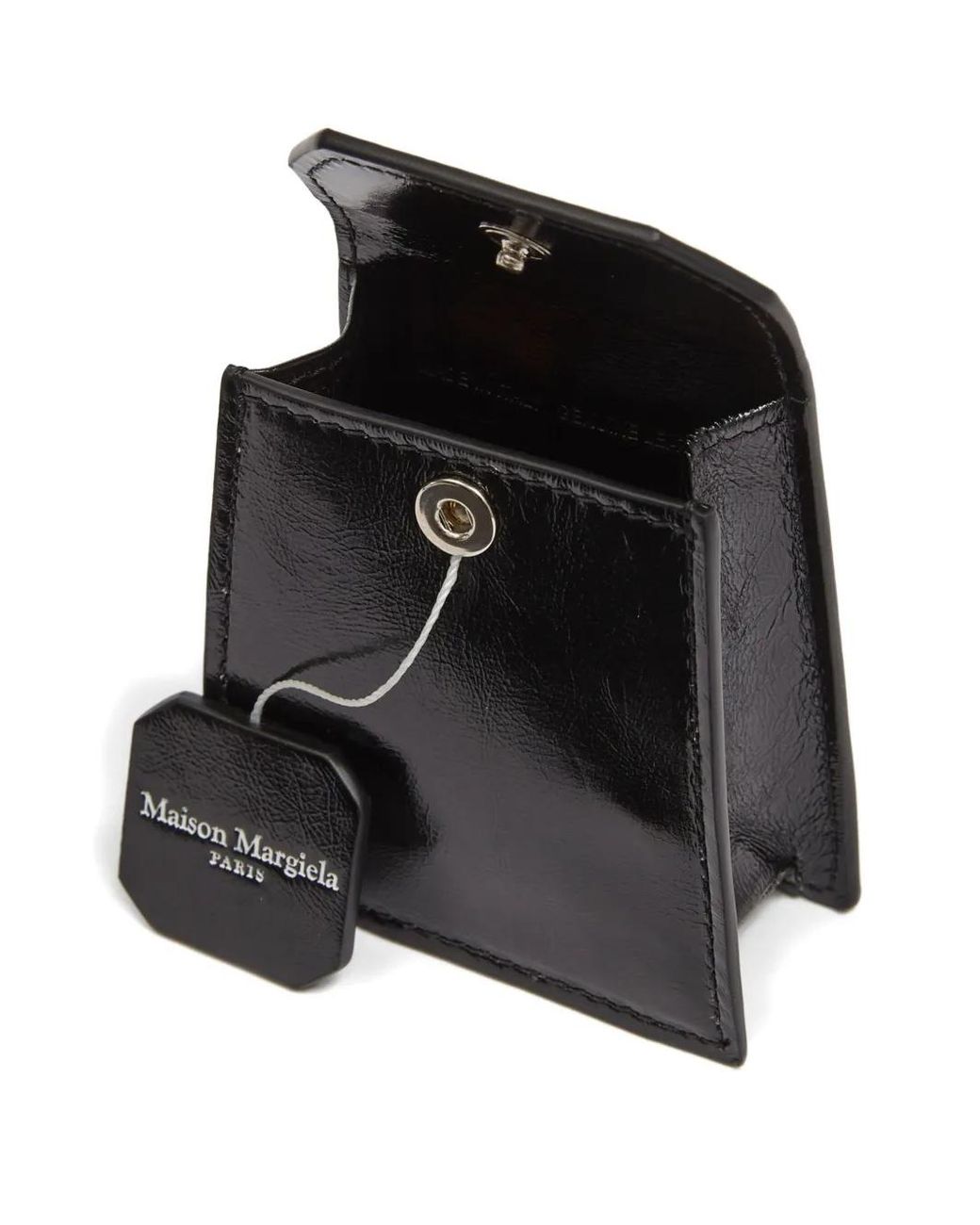 Maison Margiela Black Leather Tea Bag Charm