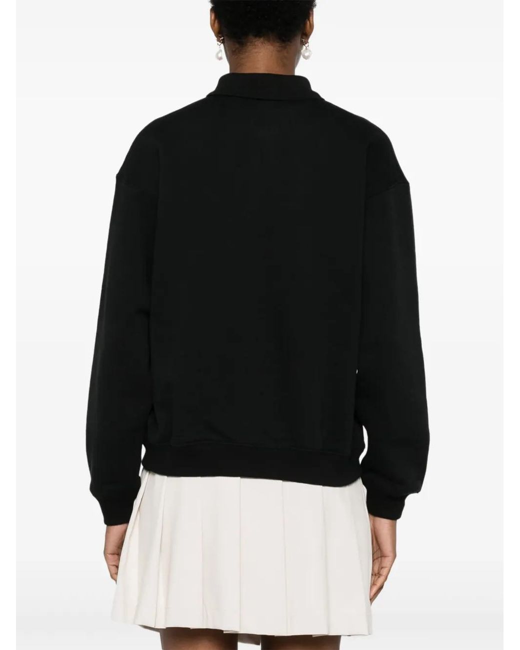 Polo Ralph Lauren Black Polo-Collar Fleece Sweatshirt