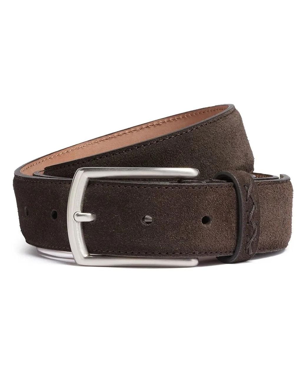 Zegna Brown Suede Buckle Belt for men