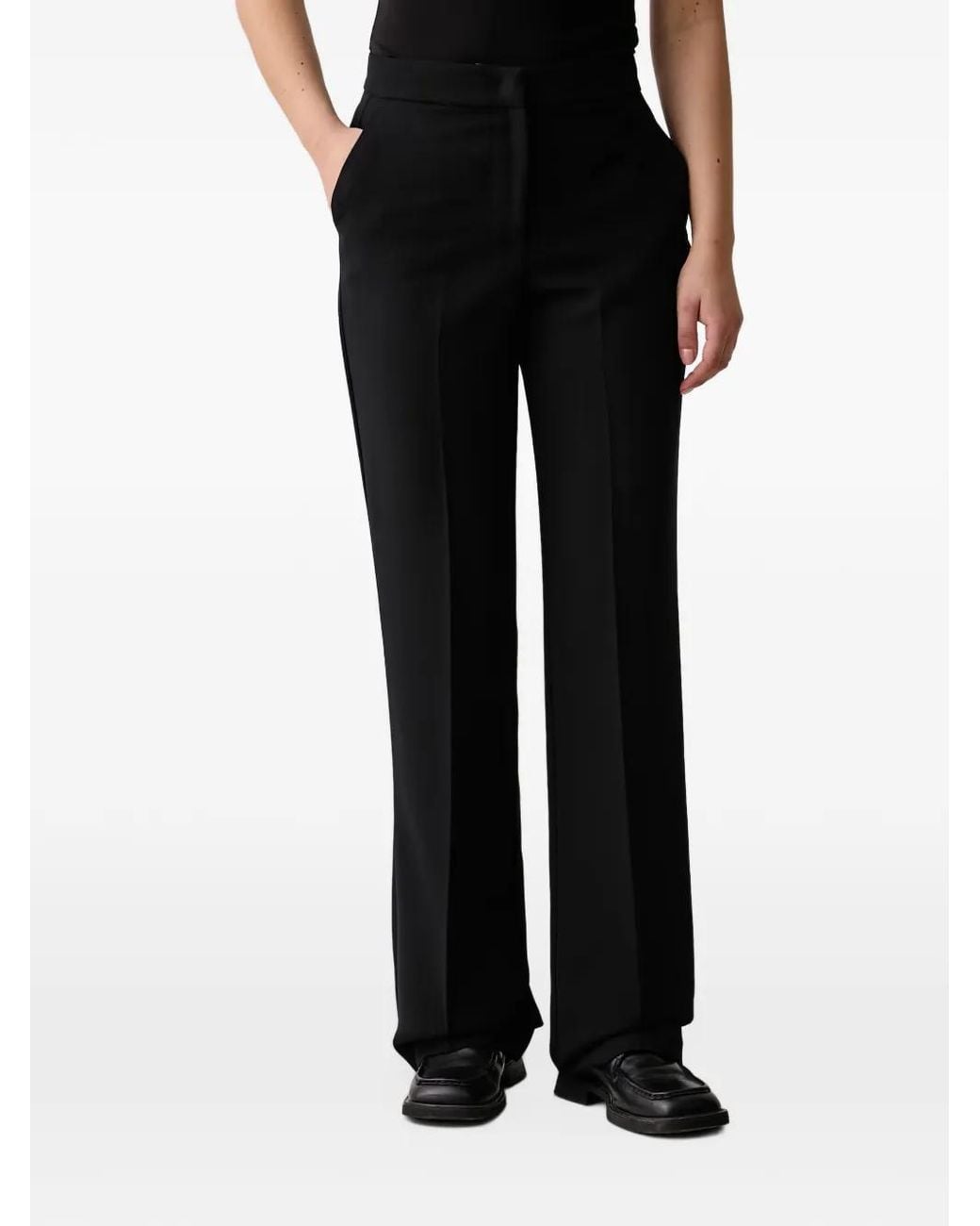 Kaos Black Pressed-Crease Trousers