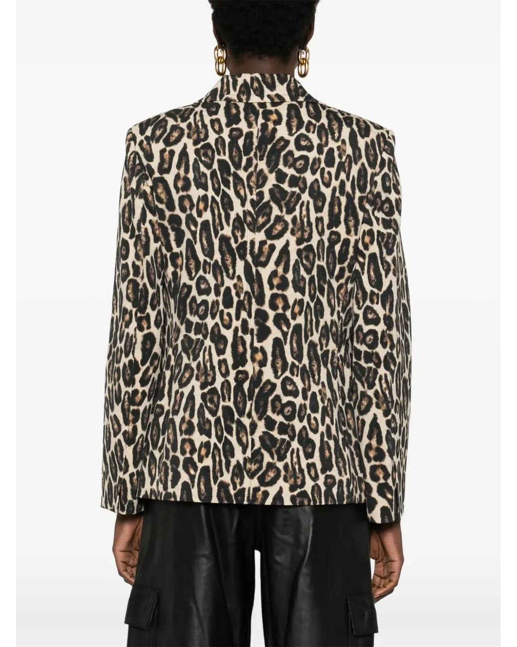 Theory Black Leopard-Pattern Blazer