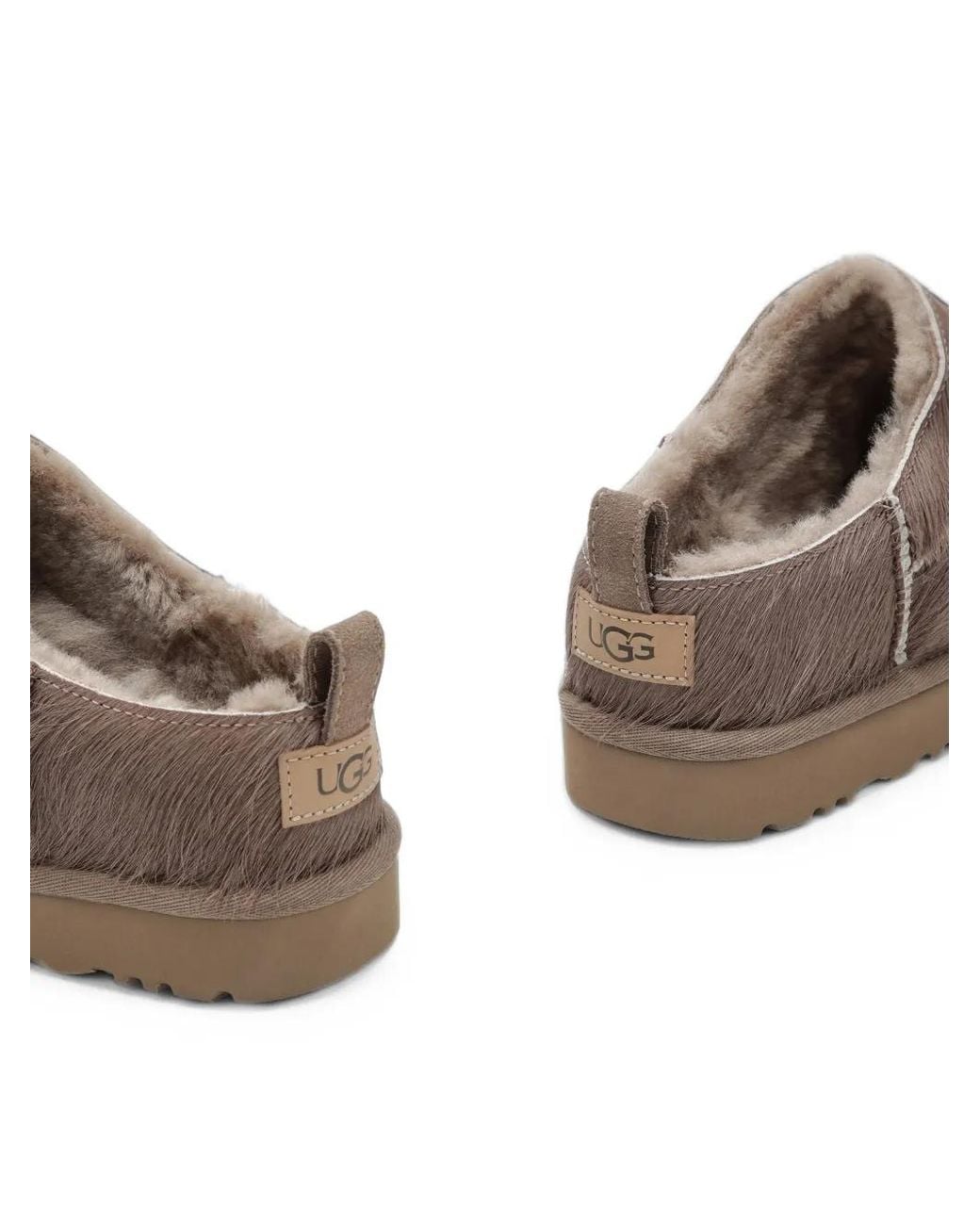 Ugg Brown Calf Hair Shearling-Lined Slippers