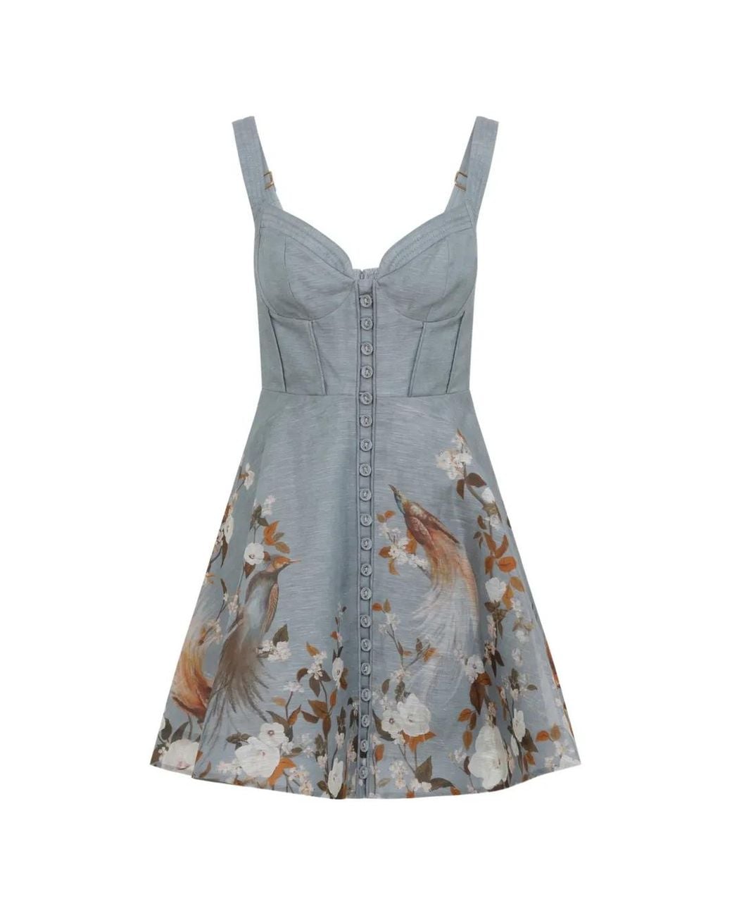 Zimmermann Blue Momentum Corded Mini Dress