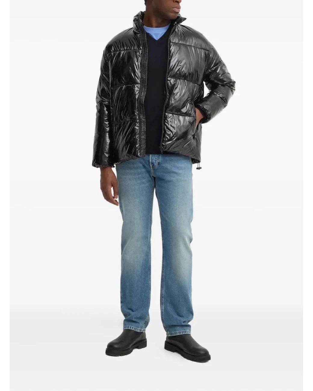 Karl Lagerfeld Gray Zip Puffer Jacket for men