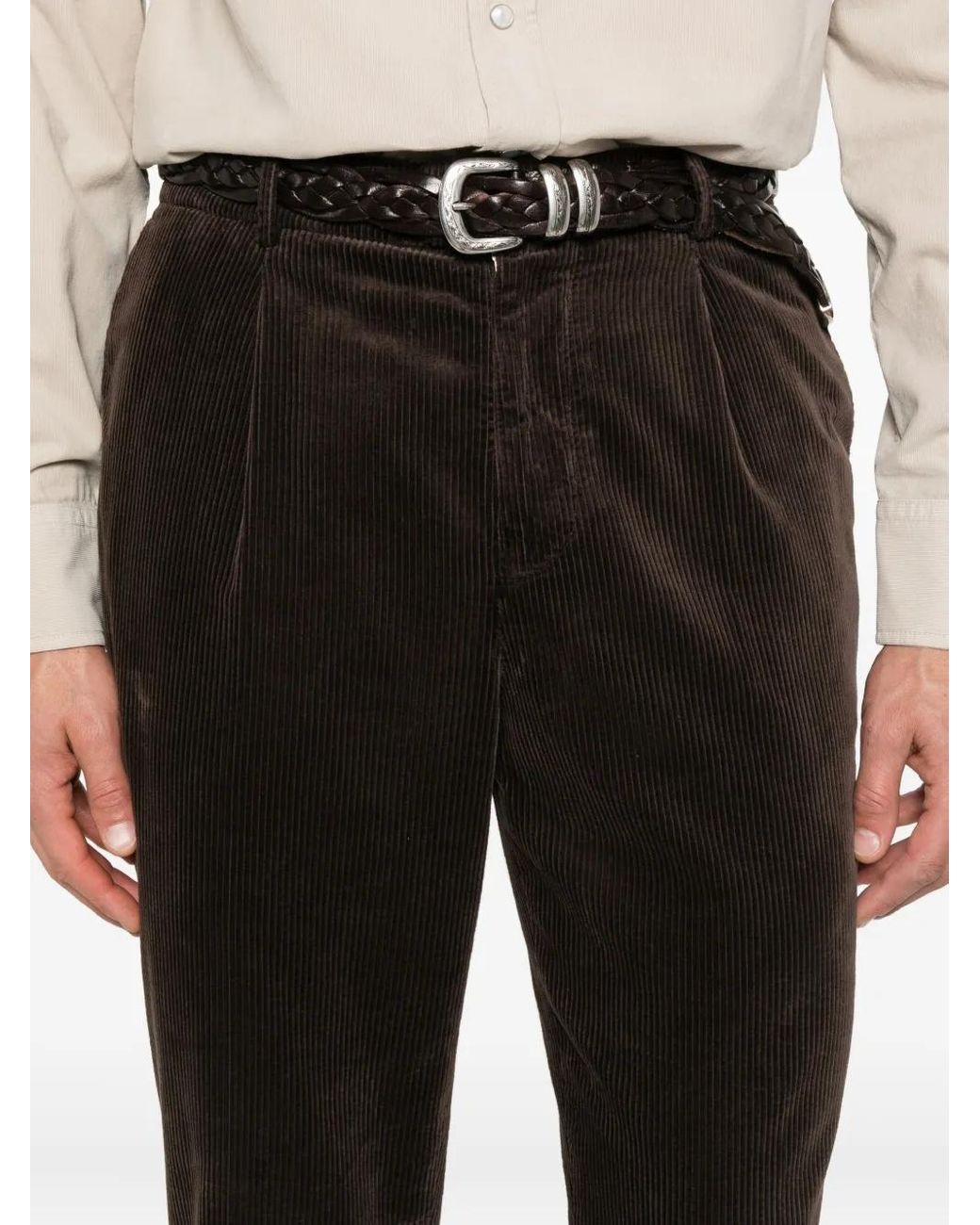 Brunello Cucinelli Black Corduroy Trousers for men