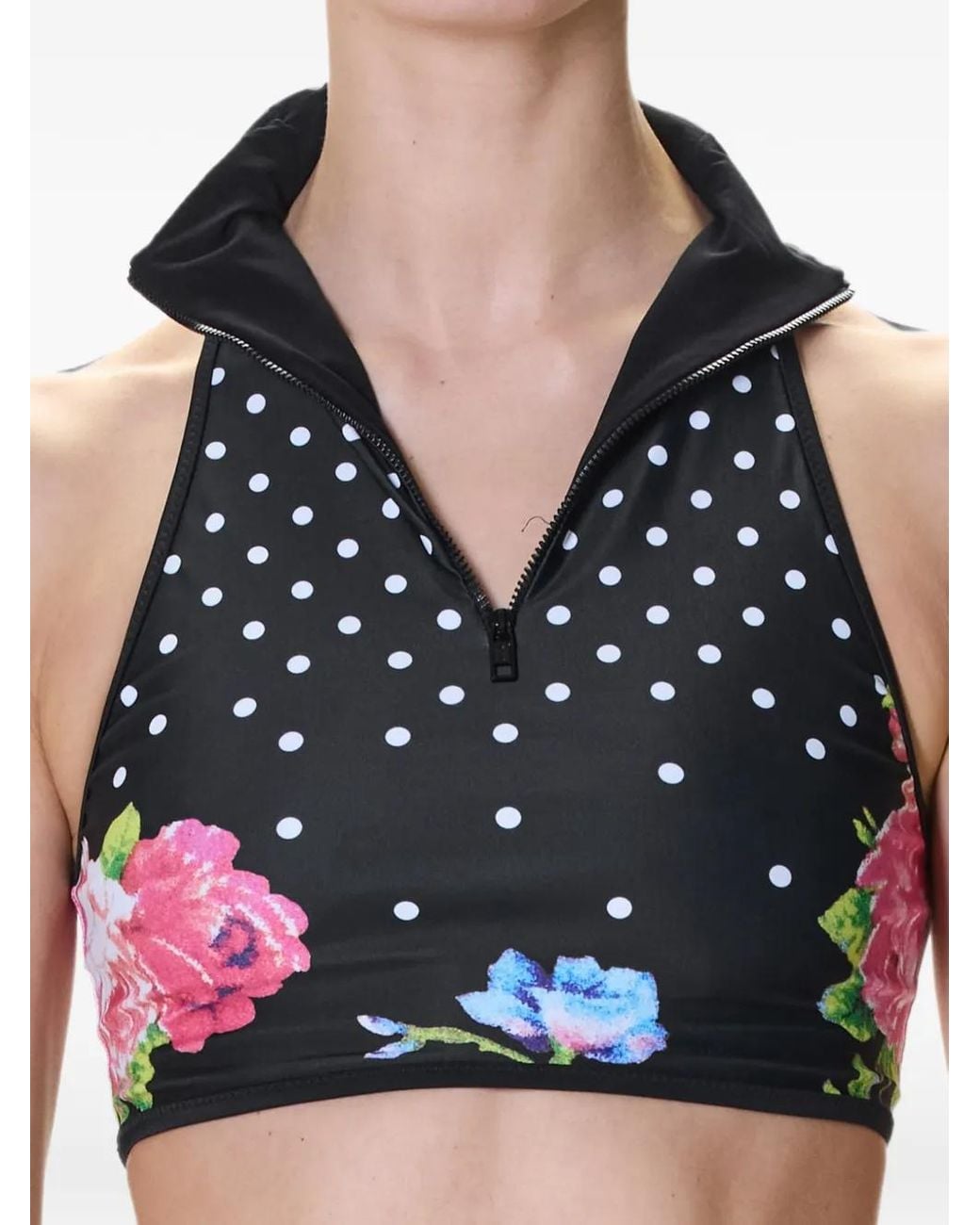 Moschino White Floral Polka-Dot Bikini
