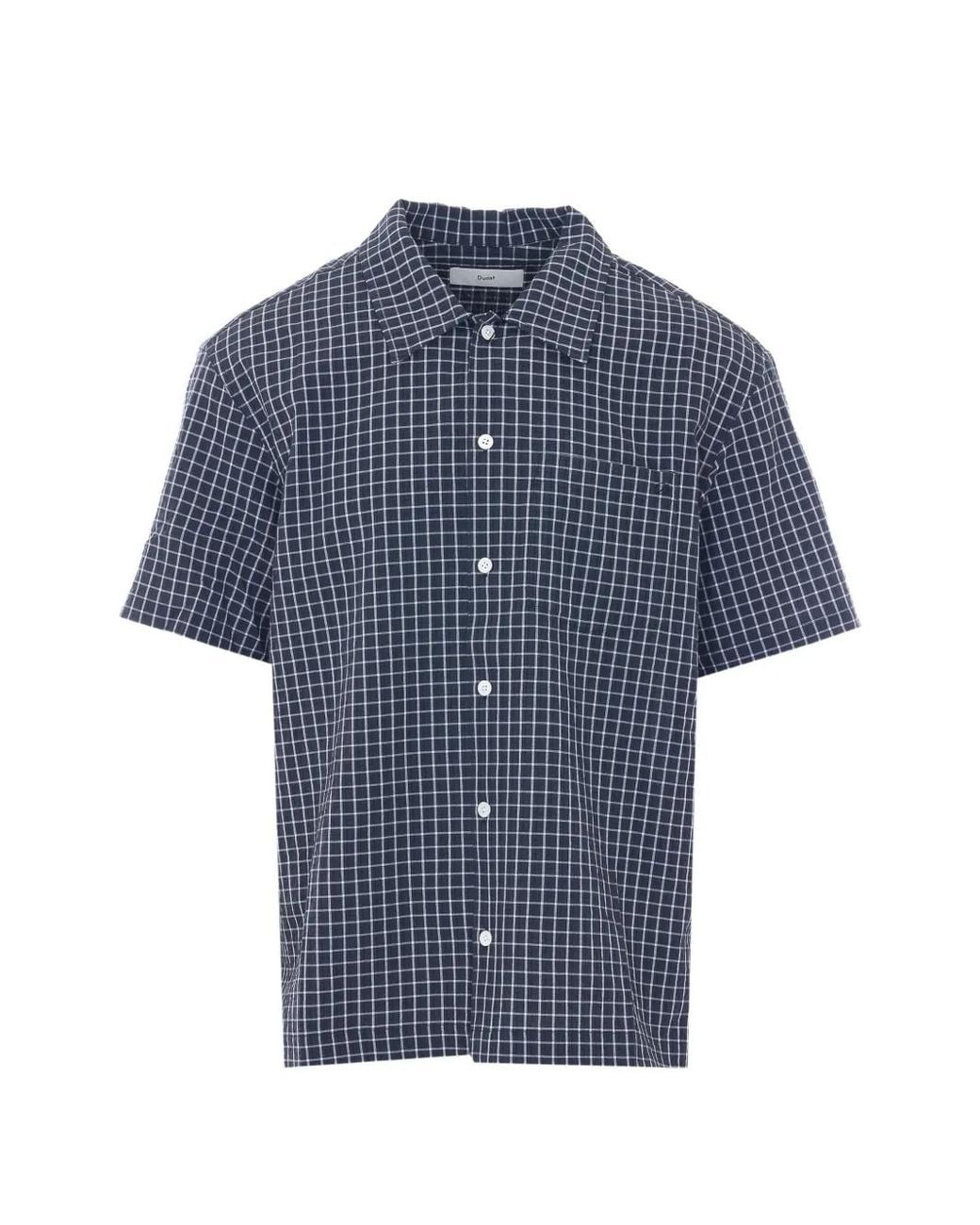 DUNST Blue Holiday Check Shirt