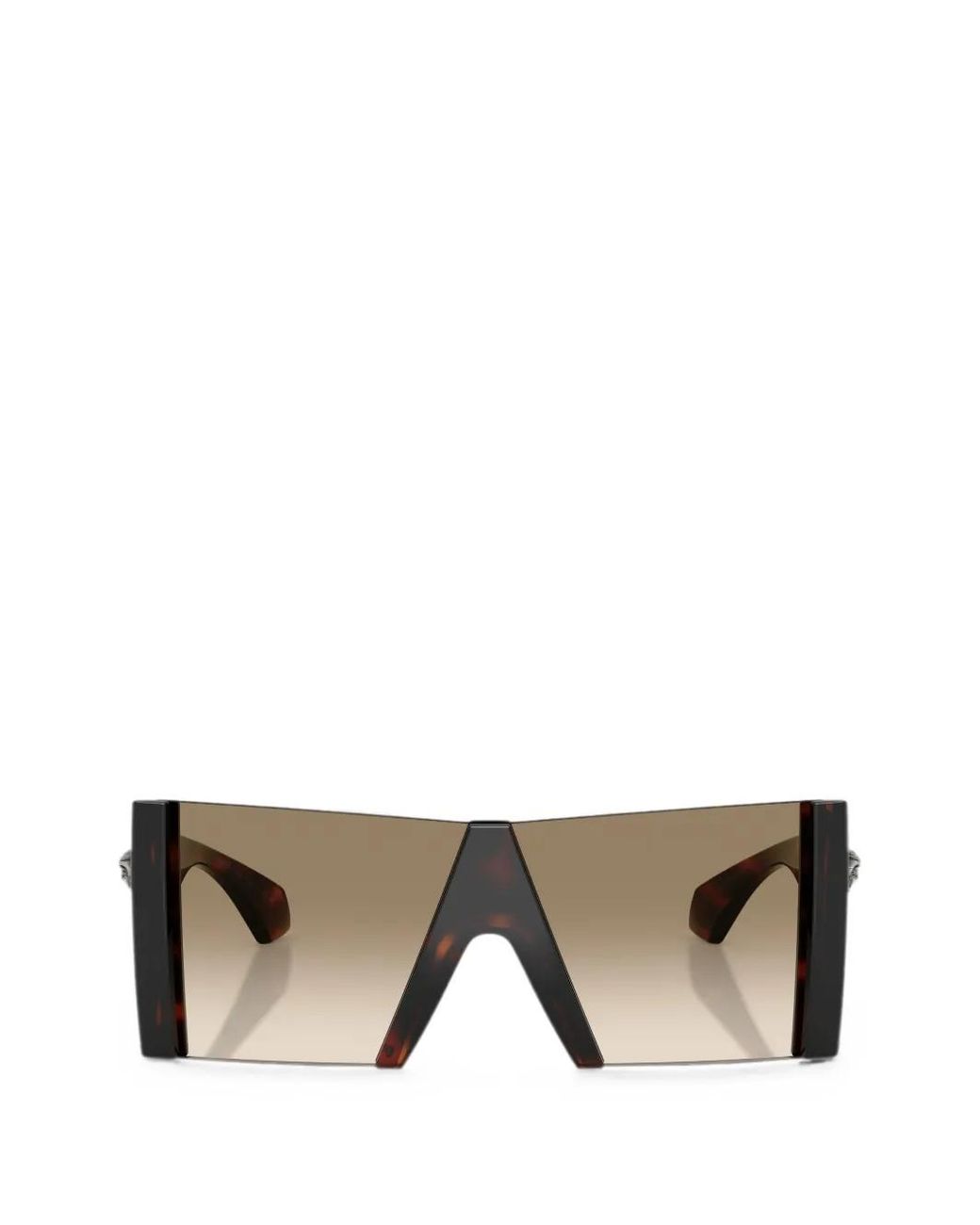 Versace Brown Medusa Plaque Geometric-Frame Sunglasses