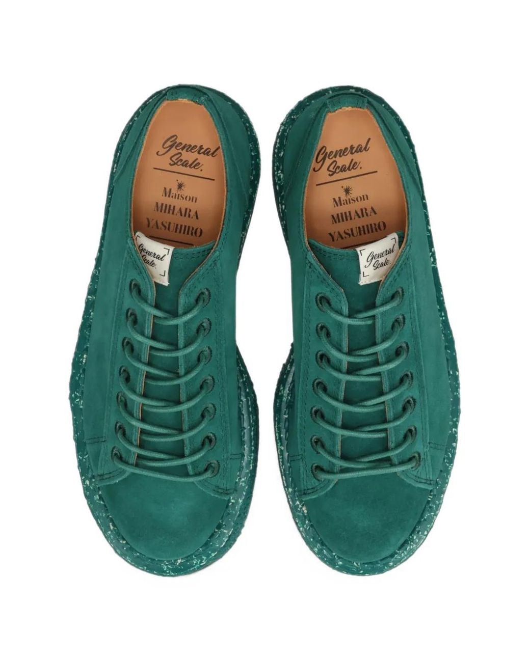 Maison Mihara Yasuhiro Green "Mark"Suede Monkey Shoes for men