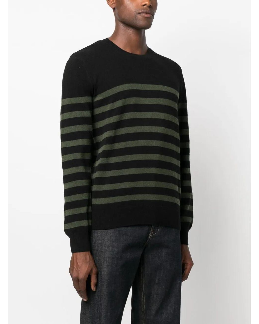 A.P.C. Black Striped Wool Jumper for men