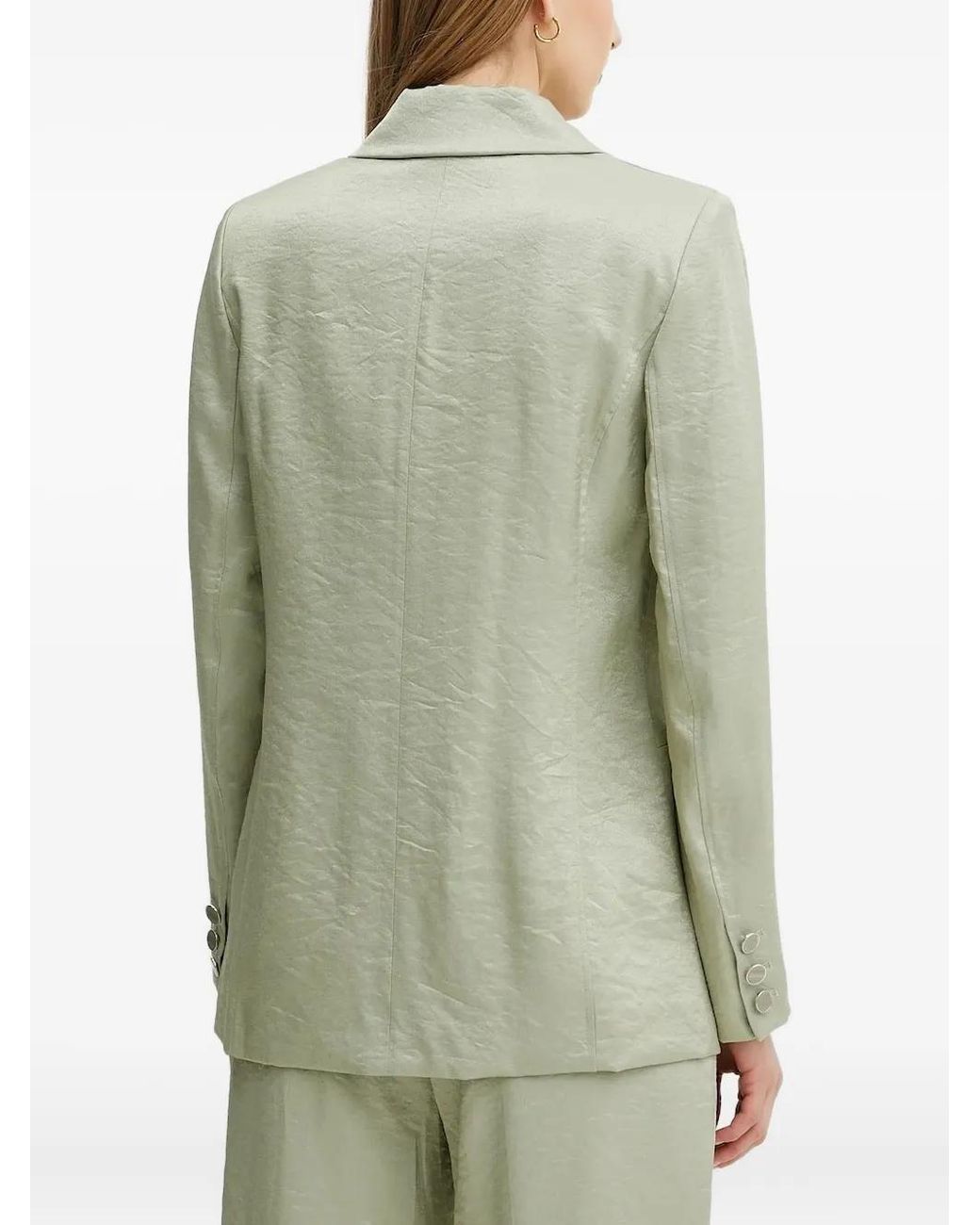 Guess Green Double-Breasted Satin Blazer