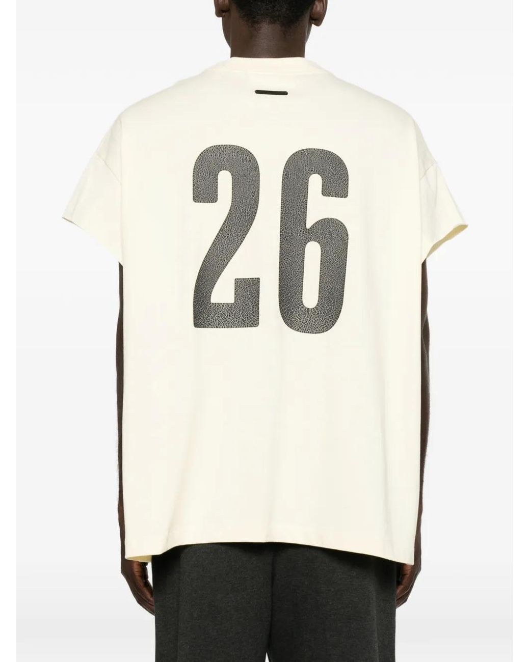 Fear Of God White Graphic-Print Cut-Off T-Shirt for men