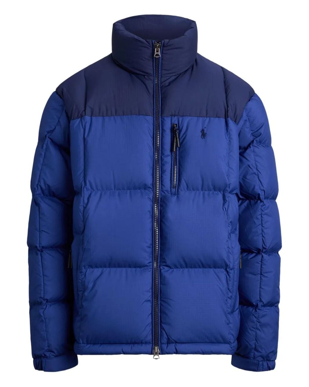 Polo Ralph Lauren Blue Color-Blocked Down Jacket for men