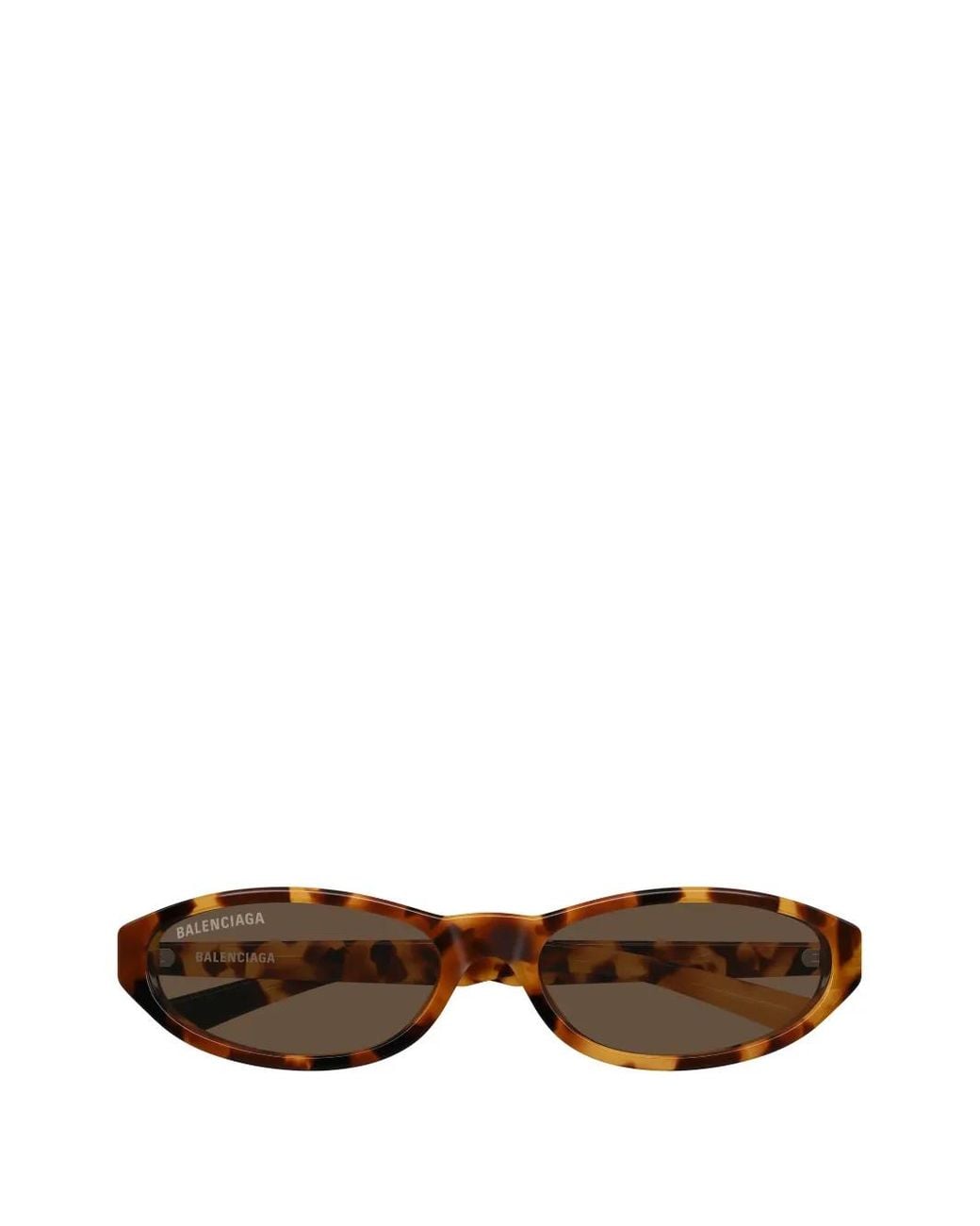 Balenciaga Brown Neo Tortoiseshell-Effect Oval-Frame Sunglasses